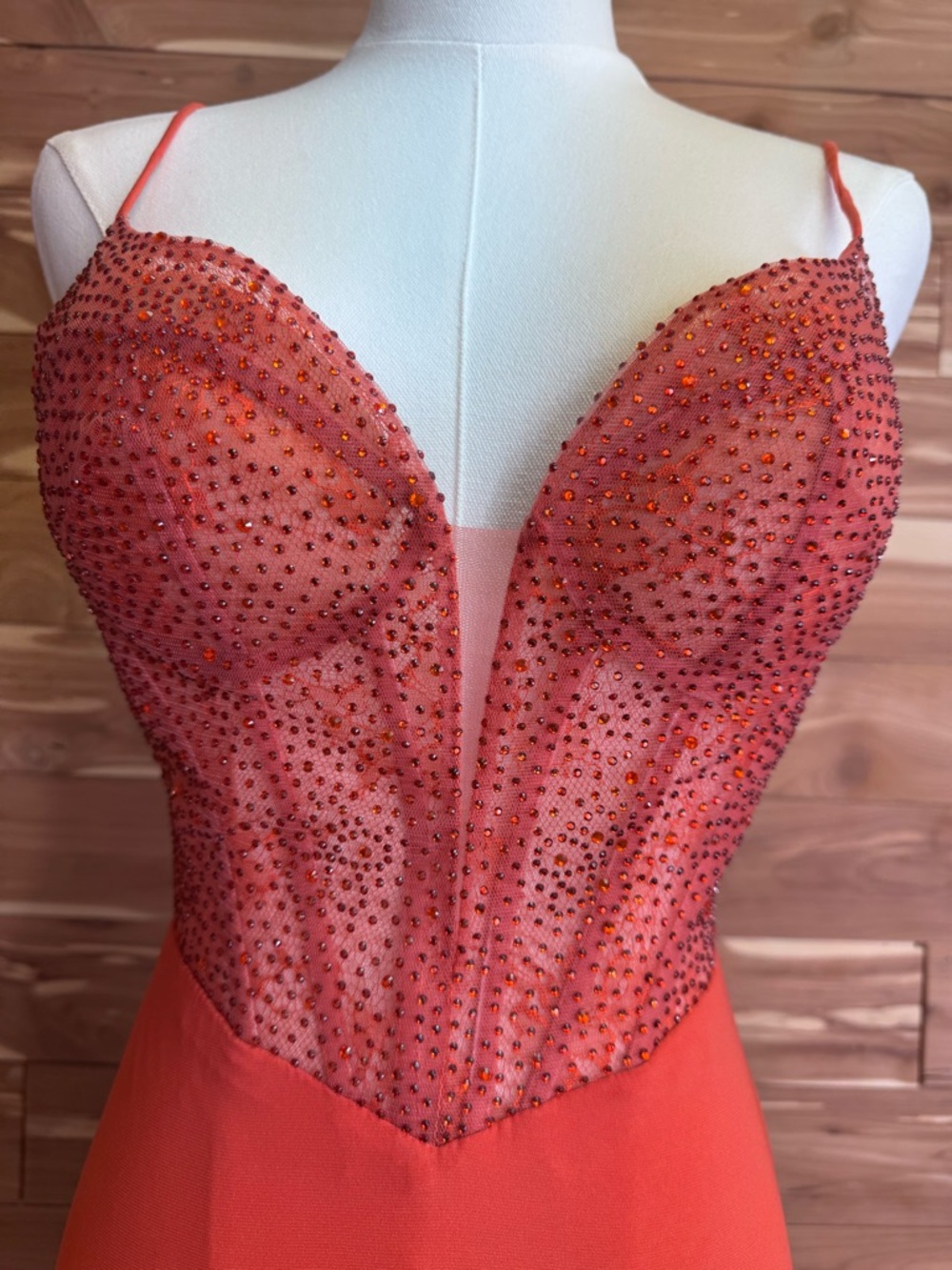 Mac Duggal Sunset Goddess Rhinestone Corset Gown NWT Size 0/4 - Picture 11 of 15